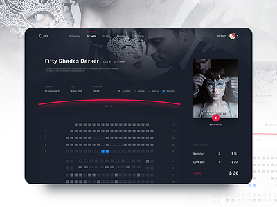 Cinema Tickets Booking UI app booking cinema clean design ios ticket ui ux web