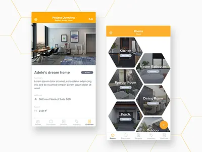 Hyve App app bee hive honey interior design ios iphone minimal modern simple ui ux