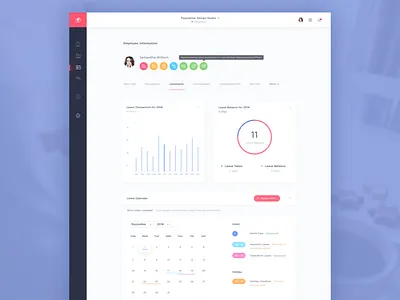 HReasily - Employee Information app calendar chart dashboard desktop employee hr sidebar stats ui user website