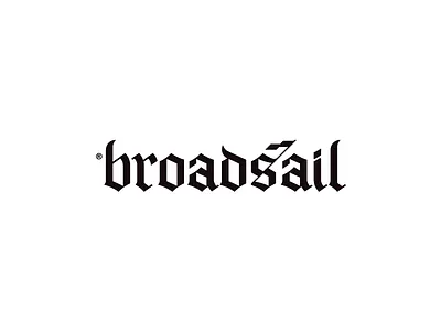 Broadsail artangent b blackletter broad flag letter logo mark monogram sail