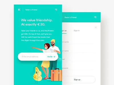 Refer A Friend Mobile Version airport clean flight friend illustration mobile refer a friend travel ui ux web