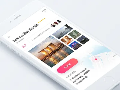 Hotel App app destination hotel location map travel ui ux