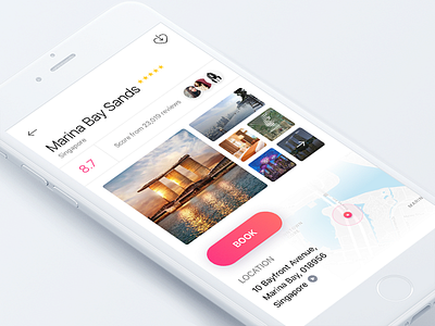 Hotel App app destination hotel location map travel ui ux