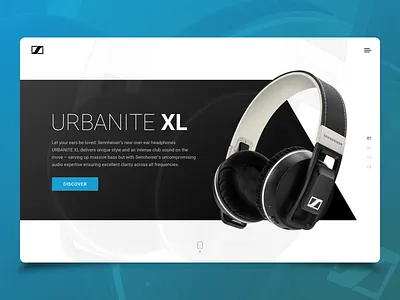 DailyUI 3 - Landing Page challenge daily dailyui headset inspiration landing sennheiser ui ux