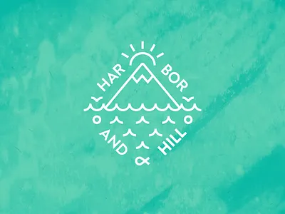 Harbor & Hill Logo diamond emblem fish hill line logo texture type waves