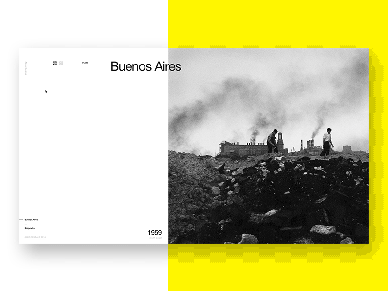 Aldo Sessa - Interaction 3 (concept) animation clean helvetica landing page layout minimal motion ui principle swiss typography ui