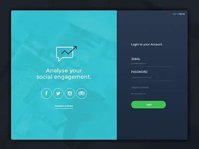 Login facebook fields form landing page login page social tripadvisor twitter
