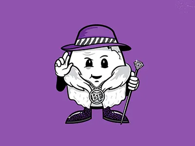 BAD EGGS - The Pimp cartoon character comic drawing eggs funny graffiti illustration vector