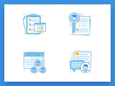 Icon Illustration for Employe Onboarding advantage business calendar employee icon illustration landing onboarding page paper task