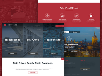 Converge Homepage Design agency emagine homepage manufacturing responsive tech ui ux web design wordpress