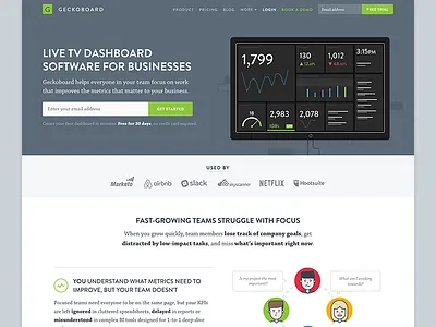 Geckoboard Homepage 2017 dashboard design geckoboard homepage illustration metrics web