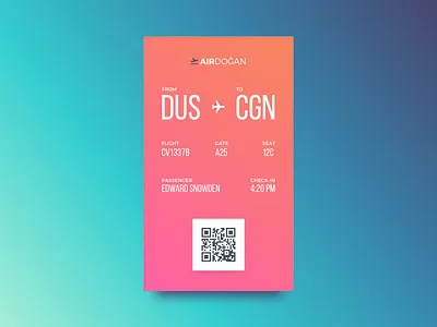 Boarding Pass boarding daily mobile pass ui ux