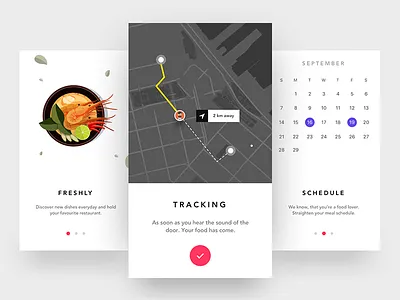 Onboarding Screen - Food ordering app calendar food food ordering app ios map mobile app onboarding phone restaurant results scheduling tracking