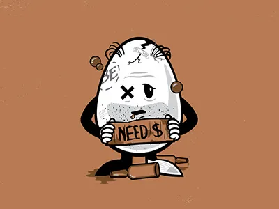 BAD EGGS - The Drunk cartoon character comic drawing eggs funny graffiti illustration vector