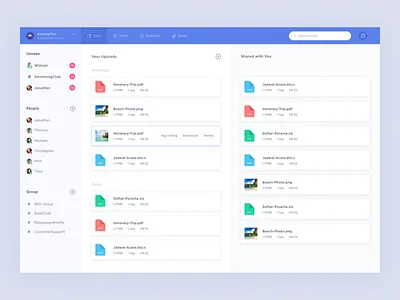 Crugo - Dashboard - Files List chat clean collaboration dashboard desktop files light list sidebar user web