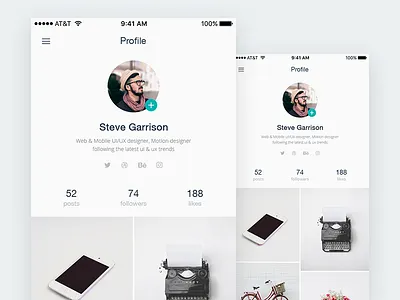 User Profile - Daily UI challenge #006 app daily dailyui dailyui006 dailyuichallenge ios photoshop profile psdehat ui user user profile