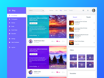 Blog Design blog design ui user experience user interface ux web design