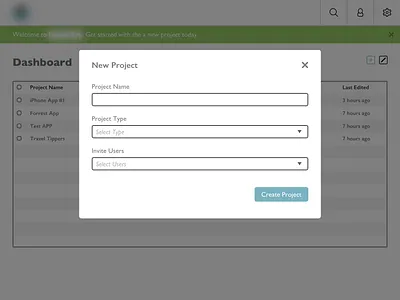 Daily UI #016 - Modal create new daily ui dashboard modal ui