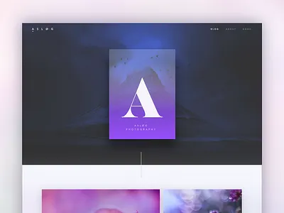 Photoblog app blog card clean landing page layout product responsive ui ux web website