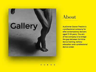 About page about background cta dance gallery landing page studio ui ux web website