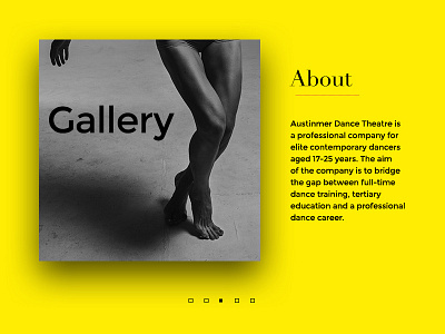 About page about background cta dance gallery landing page studio ui ux web website