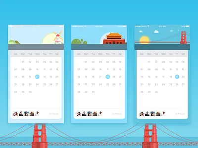 Daily Exercise — Try new styles 27 ios bridge calendar sea ui windmill