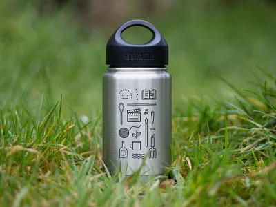 Bespoke Klean Kanteen illustration klean kanteen laser etched outdoors stainless steel