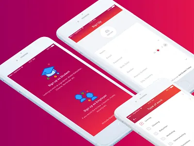 Get Student App app education iphone mobile ui psd student job employer ux