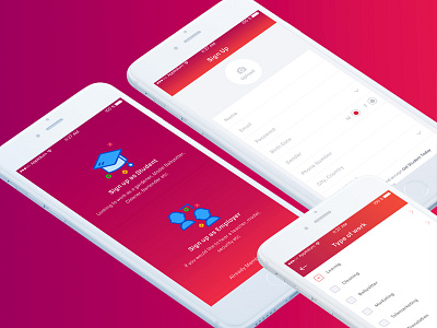 Get Student App app education iphone mobile ui psd student job employer ux