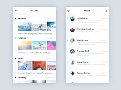 International travel 2 app message news tracks travel ui