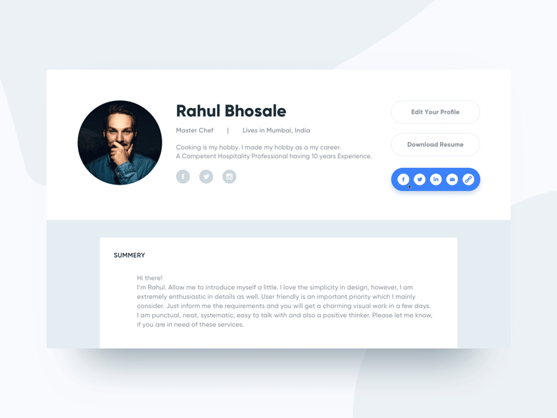 Share Your Profile - Chefstalk color design illustration interaction mograph type ui ux web wireframes