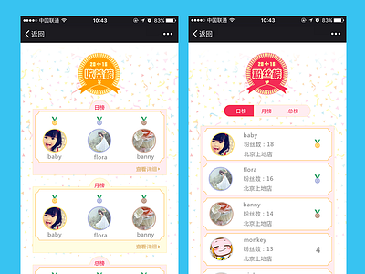 榜单页面设计 ui