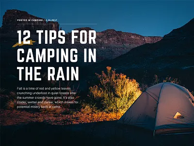 Camping Typography camping exploration hero header type typography