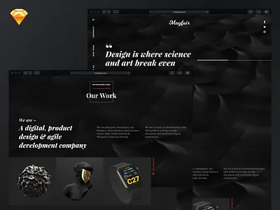 Design studio mockup template • FREE SKETCH black dark free mockup sketch ui ux website