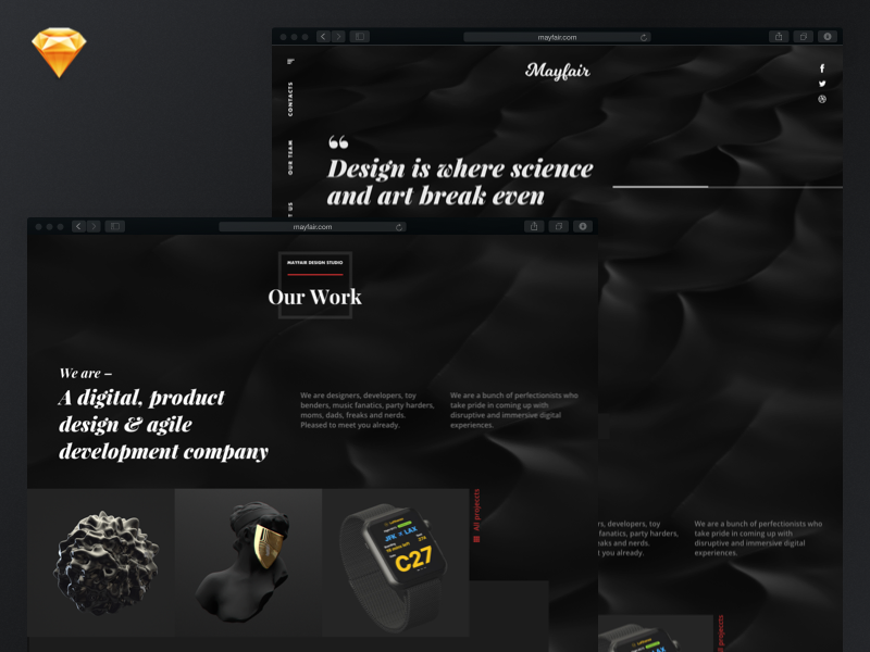 Design studio mockup template • FREE SKETCH