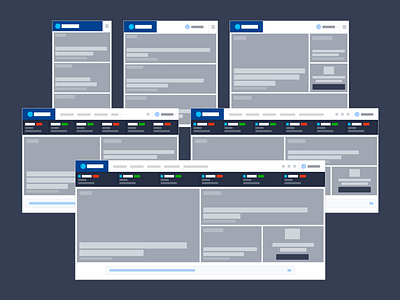 Lo-Fi visualization of major breakpoints breakpoint front end layout styleguide web design