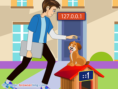 Localhost Joke 1 127.0.0.1 ::1 dog home lo localhost loopback network networking