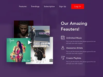 Music app landing page app beautiful landing page best landing page freebie landing page music music website