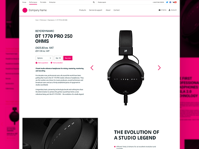 Daily UI #012 - Ecommerce Product Page app audio daily ui eccemedia ecommerce headphones responsive ui ux web