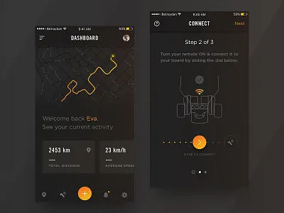 Freeboard UI app betraydan bold clean dark design mobile simple skateboard ui ux