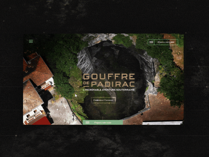 Gouffre de Padirac - Design proposal concept design proposal gouffre de padirac immersive map ui ux webdesign webgl website