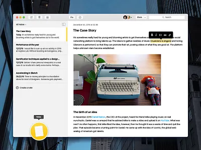 Notes OS X App Redesign apple concept editor halo lab mac notes osx redesign text ui