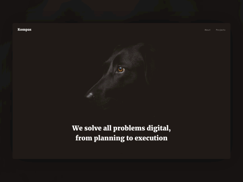 Kompas - About about cv dark development kirby kirbycms personal portfolio profile theme video 🌻