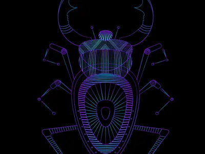 Stag Beetle illustration beetle dark illustration line lineart psy