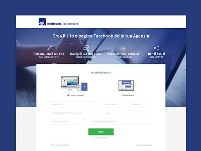 Axa Landing blue clean form landing line web