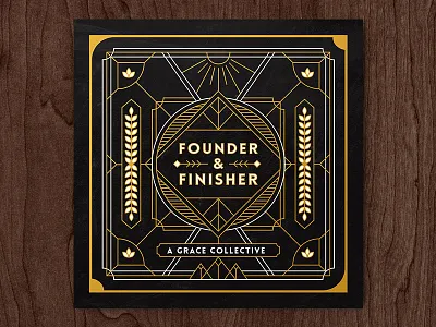 Founder & Finisher - Album Art album album cover art border cd cover design layout line art print sun typography