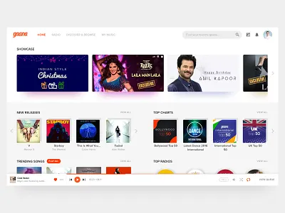 WhatIf - Gaana was Clean and Sexy gaana music music player simplified ui ux web