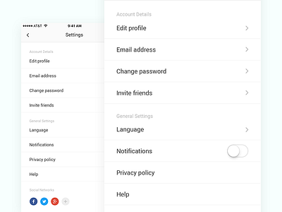 App Settings - Daily UI challenge #007 app daily dailyui dailyui007 dailyuichallenge ios mobile photoshop psdehat setting settings ui