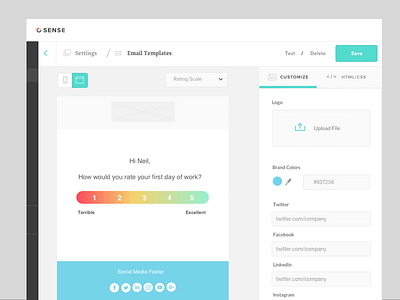 Email Template Editor b2b email templates ui ux