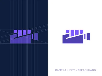 SteadyHand film fist grid grip hand letter logo monogram production projection steady strong